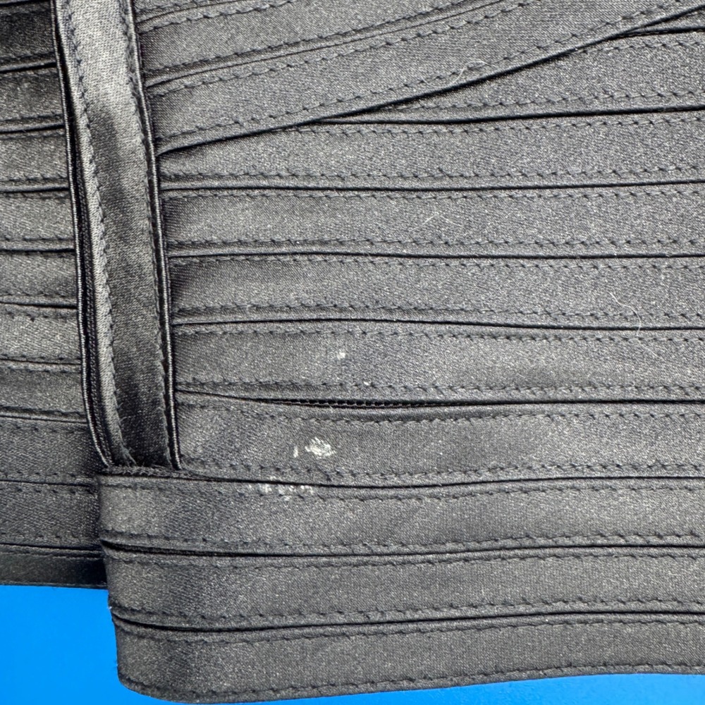 BCBGMAXAZRIA Black One Shoulder Ribbed Bodycon Bandage Cocktail Dress Size 6 - Picture 6 of 6